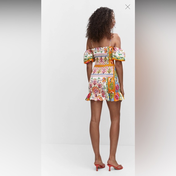 MANGO Ruffled Print Dress - Picture 3 of 4